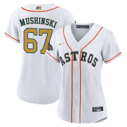 Parker Mushinski 67 Houston Astros 2023 Women Jersey - White/Gold