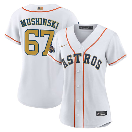 Parker Mushinski 67 Houston Astros 2023 Women Jersey - White/Gold