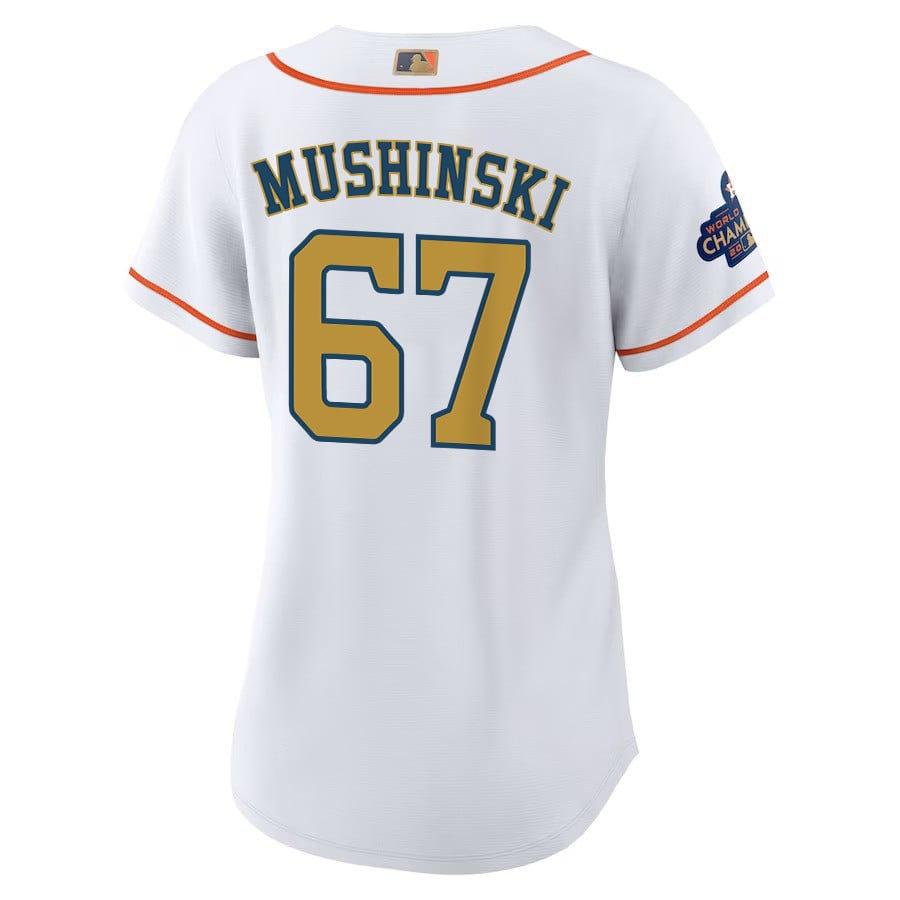 Parker Mushinski 67 Houston Astros 2023 Women Jersey - White/Gold