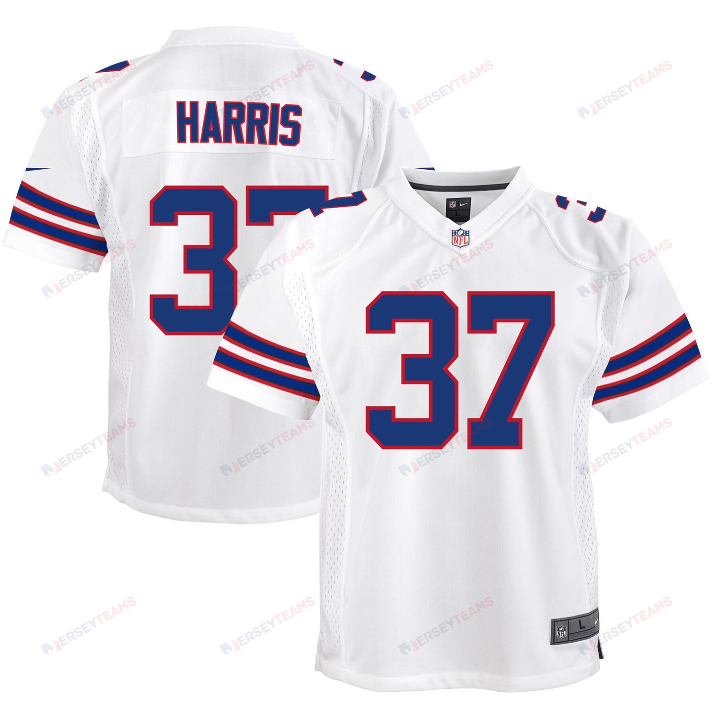 Damien Harris 37 Buffalo Bills Youth Game Jersey - White