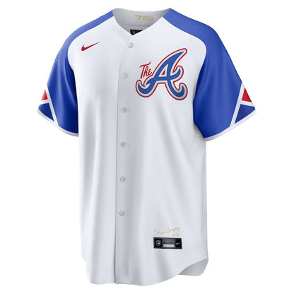 Hank Aaron 44 Atlanta Braves 2023 City Connect Men Jersey - White