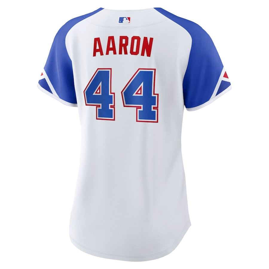 Hank Aaron 44 Atlanta Braves 2023 City Connect Women Jersey - White