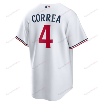 Carlos Correa 4 Minnesota Twins Team Logo Home Men Jersey - White