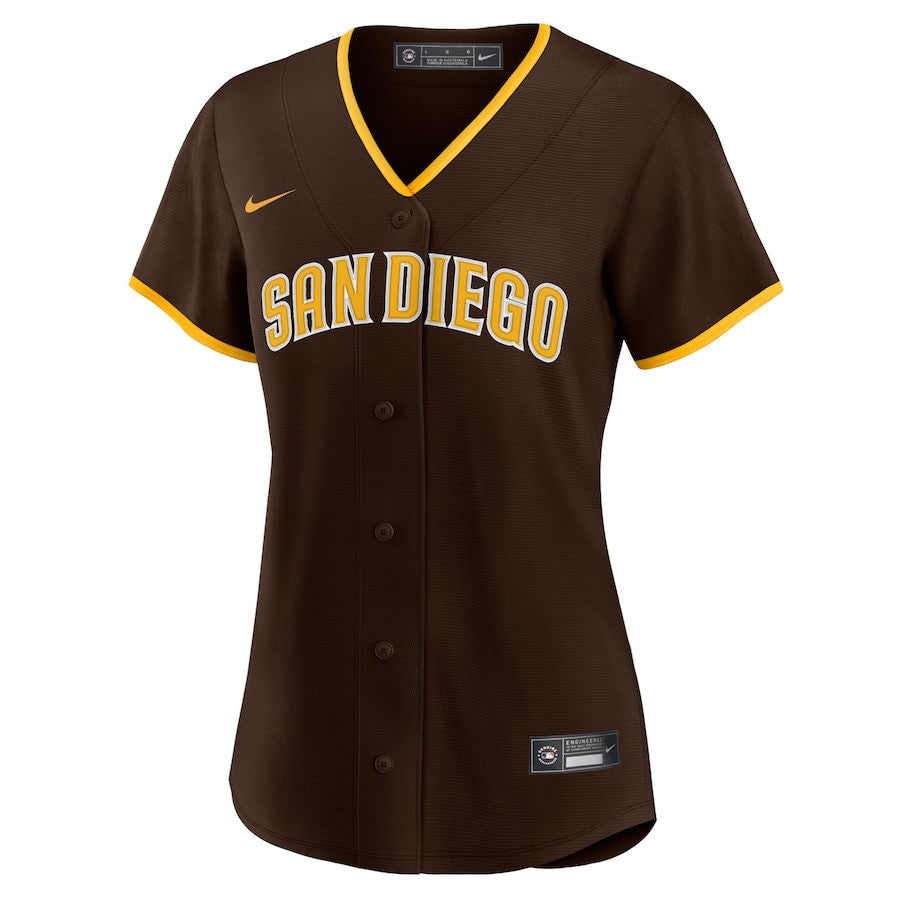 San Diego Padres Road Women Jersey - Brown