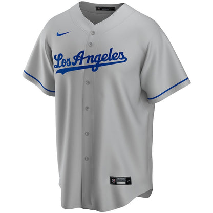 Los Angeles Dodgers Road Custom Men Jersey - Gray