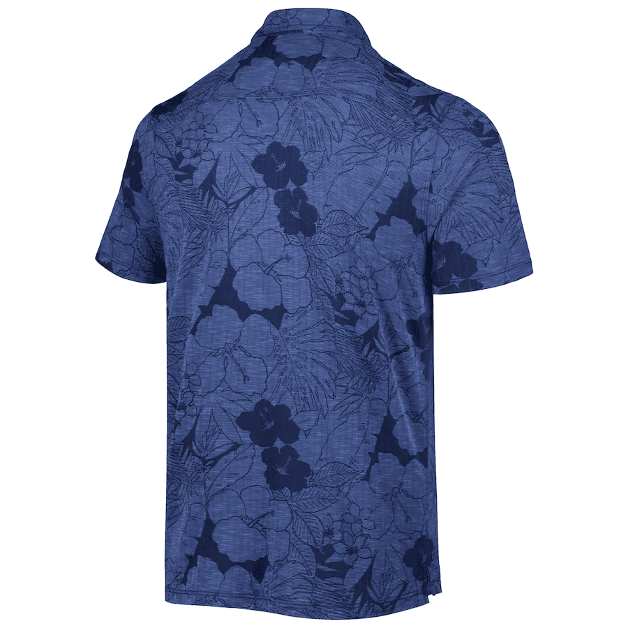 Denver Broncos Men Polo Shirt Floral Flowers Pattern Printed - Navy