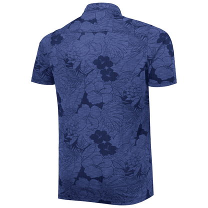 Seattle Seahawks Men Polo Shirt Floral Flowers Pattern Printed - Navy