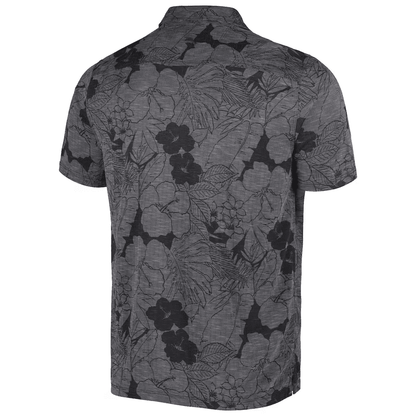 Pittsburgh Steelers Men Polo Shirt Floral Flowers Pattern Printed - Black