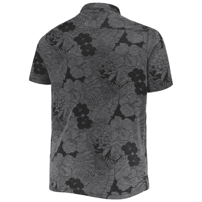 Cincinnati Bengals Men Polo Shirt Floral Flowers Pattern Printed - Black
