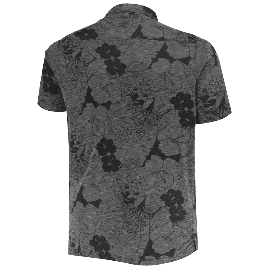 Green Bay Packers Men Polo Shirt Floral Flowers Pattern Printed - Black