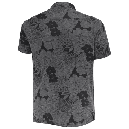 Green Bay Packers Men Polo Shirt Floral Flowers Pattern Printed - Black