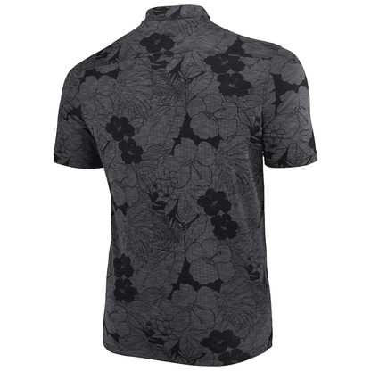 Carolina Panthers Men Polo Shirt Floral Flowers Pattern Printed - Black