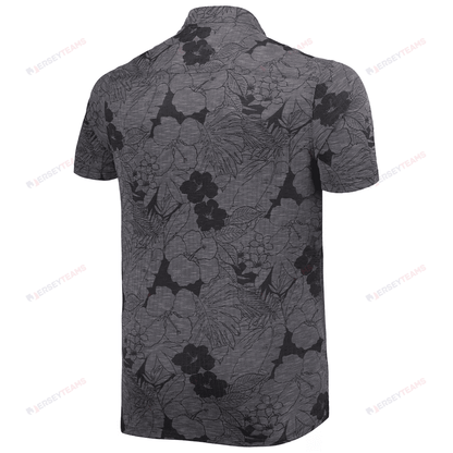 Arizona Cardinals Men Polo Shirt Floral Flowers Pattern Printed - Black