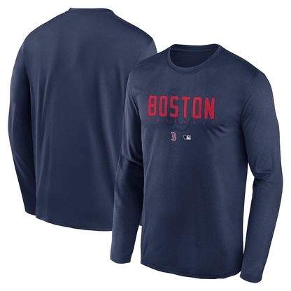 Boston Red Sox Team Logo Legend Performance Long Sleeve T-Shirt - Navy