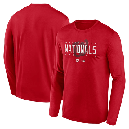 Washington Nationals Team Logo Legend Performance Long Sleeve T-Shirt - Red