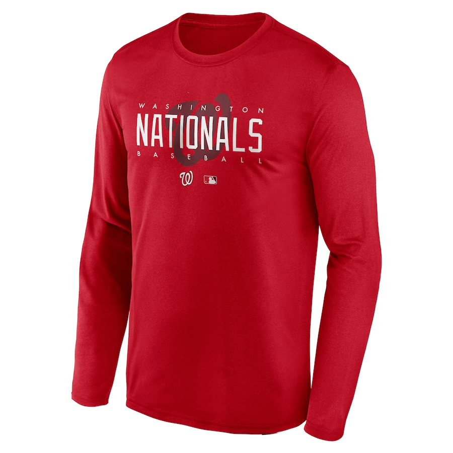 Washington Nationals Team Logo Legend Performance Long Sleeve T-Shirt - Red