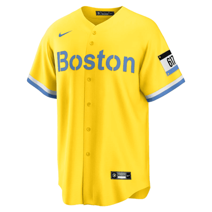 Trevor Story 10 Boston Red Sox City Connect Jersey - Gold/Light Blue