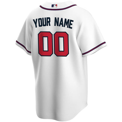 Atlanta Braves Home Custom Men Jersey - White