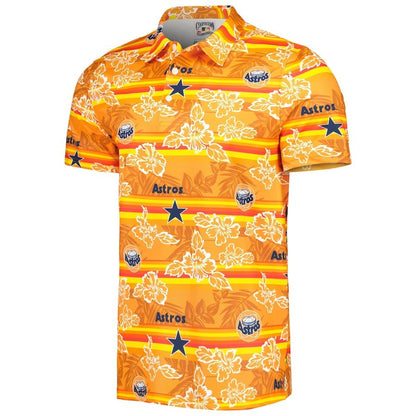 Houston Astros Reyn Spooner Cooperstown Collection Puamana Print Polo Shirt - Orange