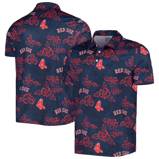 Boston Red Sox Reyn Spooner Cooperstown Collection Puamana Print Polo - Navy