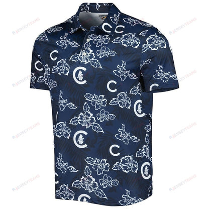 Chicago Cubs Reyn Spooner Cooperstown Collection Puamana Print Polo Shirt - Navy