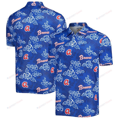 Atlanta Braves Reyn Spooner Cooperstown Collection Puamana Print Polo Shirt - Navy