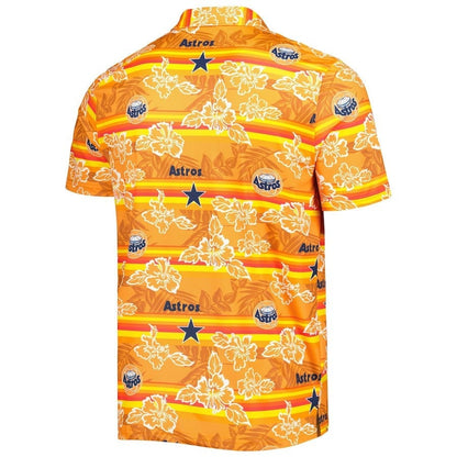 Houston Astros Reyn Spooner Cooperstown Collection Puamana Print Polo Shirt - Orange