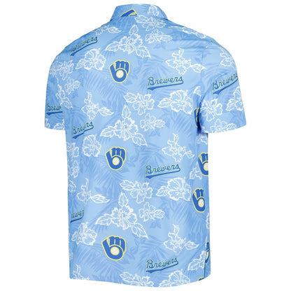 Milwaukee Brewers Reyn Spooner Cooperstown Collection Puamana Print Polo - Royal