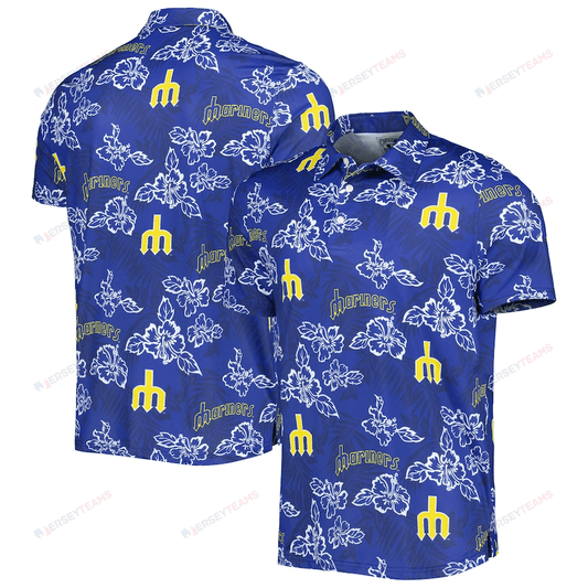 Seattle Mariners Reyn Spooner Cooperstown Collection Puamana Print Polo - Navy