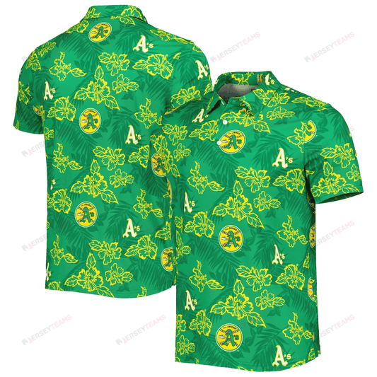 Oakland Athletics Reyn Spooner Cooperstown Collection Puamana Print Polo - Green