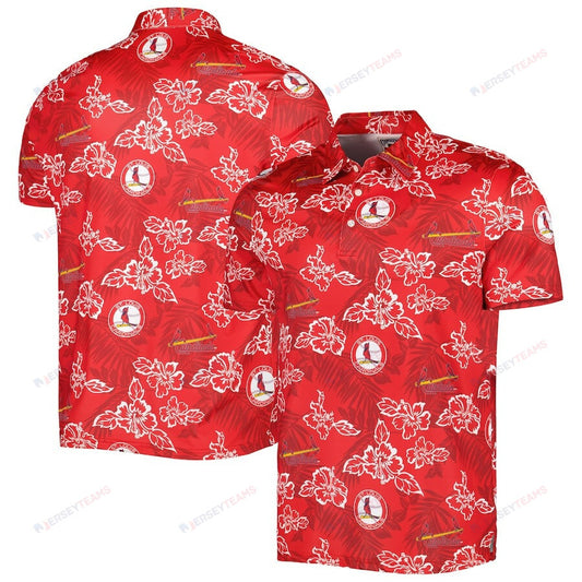 St. Louis Cardinals Reyn Spooner Cooperstown Collection Puamana Print Polo - Red