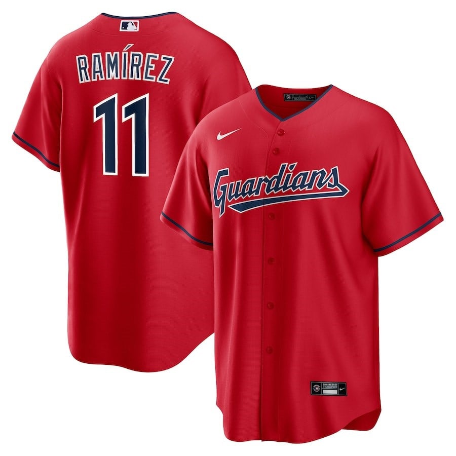 José Ramírez 11 Cleveland Guardians Alternate Player Jersey - Red