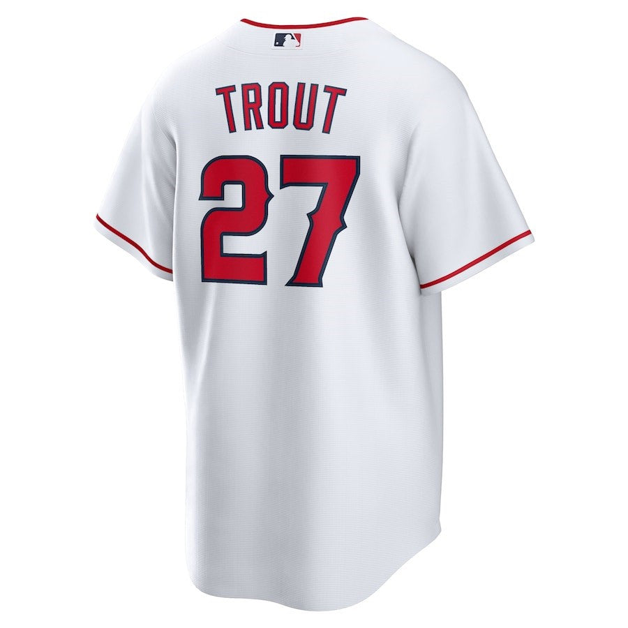 Mike Trout 27 Los Angeles Angels Home Player Name Jersey - White