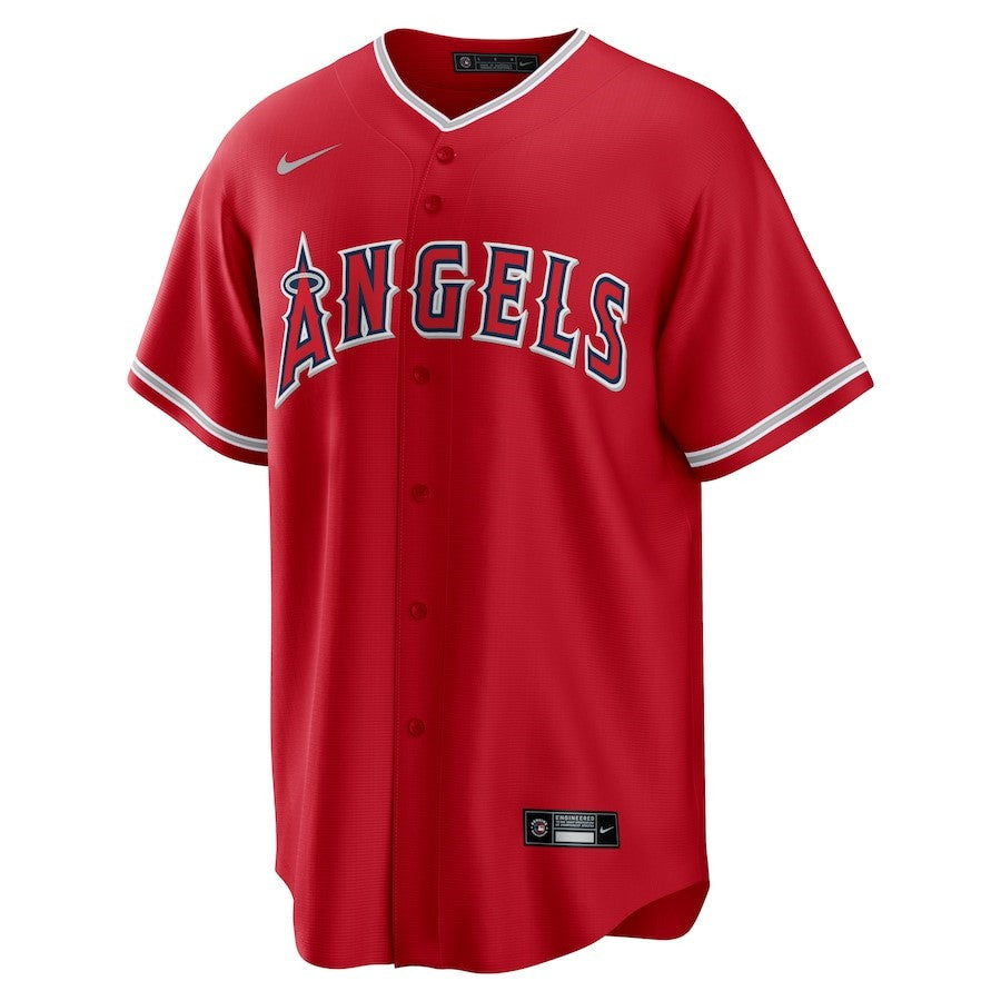 Mike Trout 27 Los Angeles Angels Alternate Player Name Jersey - Red