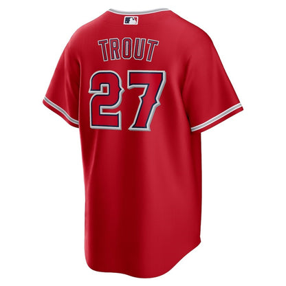 Mike Trout 27 Los Angeles Angels Alternate Player Name Jersey - Red