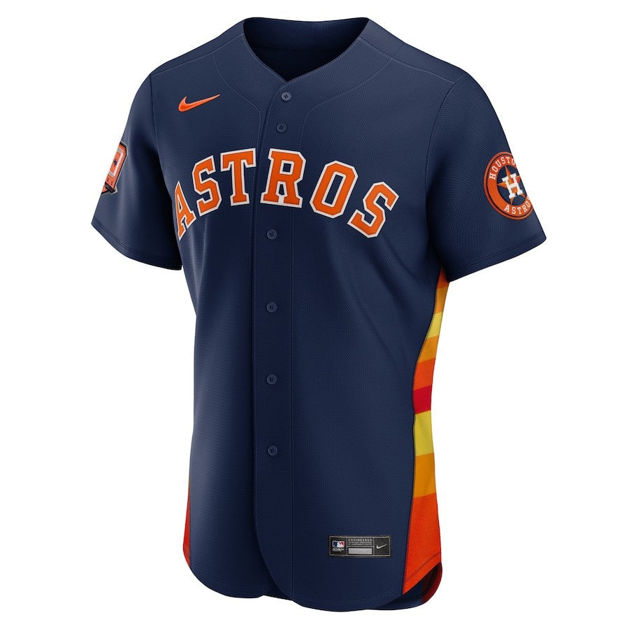 Jose Altuve 27 Houston Astros 60th Anniversary Alternate Player Elite Jersey - Navy