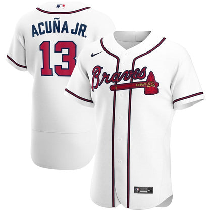 Ronald Acuna Jr. 13 Atlanta Braves Home Player Elite Jersey - White