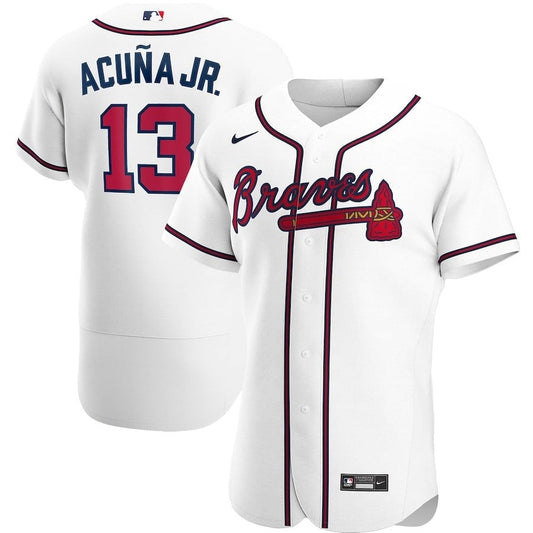 Ronald Acuna Jr. 13 Atlanta Braves Home Player Elite Jersey - White