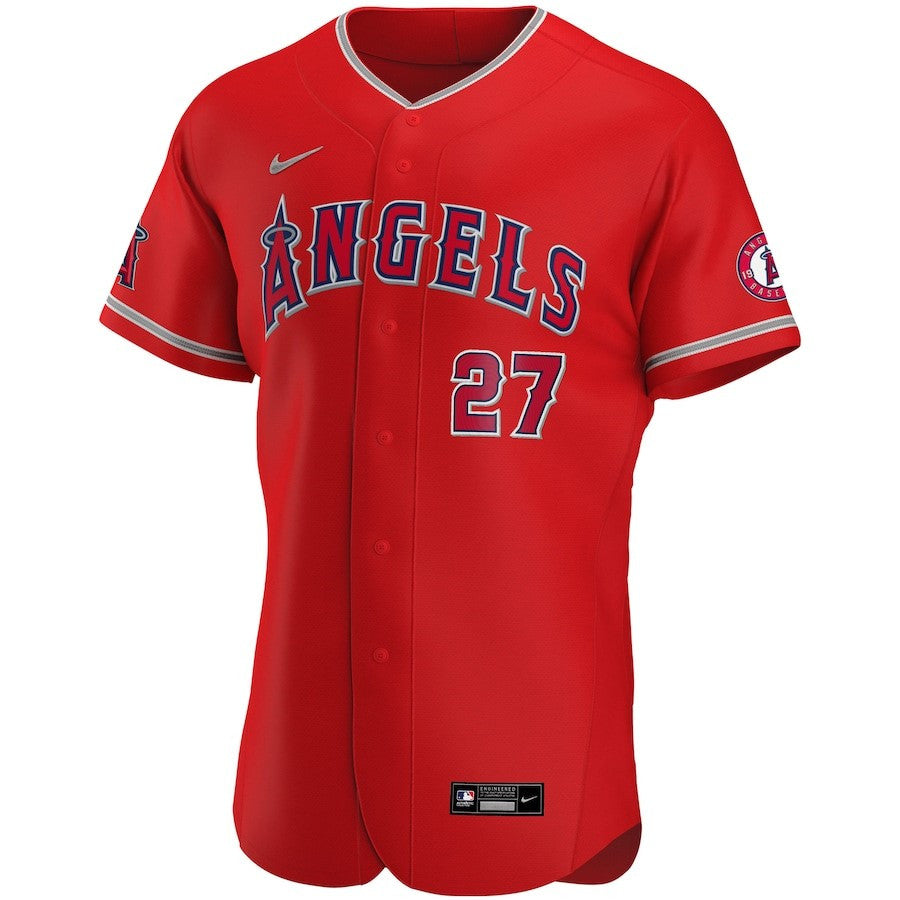 Mike Trout 27 Los Angeles Angels Alternate Player Elite Jersey - Red