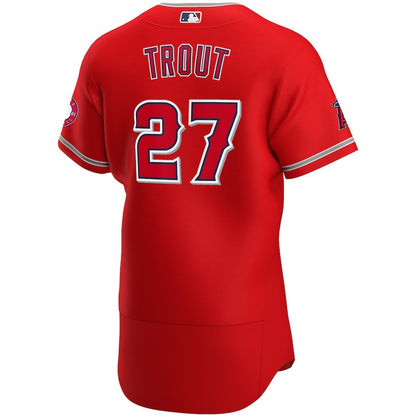 Mike Trout 27 Los Angeles Angels Alternate Player Elite Jersey - Red