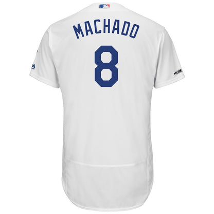 Manny Machado 8 Los Angeles Dodgers Majestic Home Collection Flex Base Player Elite Jersey - White