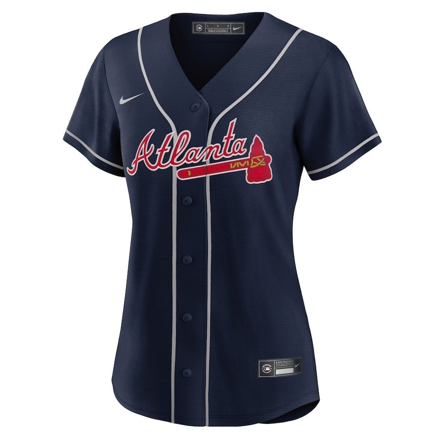 Max Fried 54 Atlanta Braves Women's Alternate Player Jersey - Navy