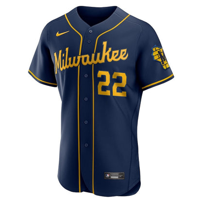 Christian Yelich 22 Milwaukee Brewers Alternate Player Elite Jersey - Navy