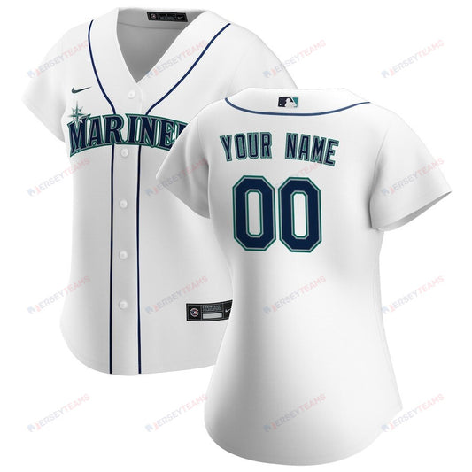 Seattle Mariners Women's Home Custom Jersey - White