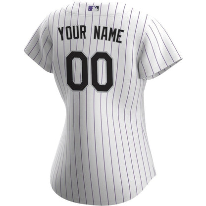 Colorado Rockies Women's Home Custom Jersey - White