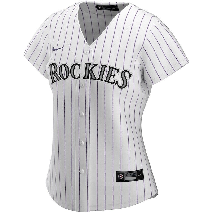Colorado Rockies Women's Home Custom Jersey - White