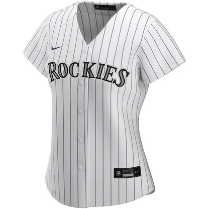 Colorado Rockies Women's Home Custom Jersey - White