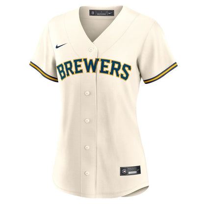 Christian Yelich 22 Milwaukee Brewers Women's Home Player Jersey - Cream