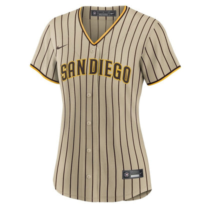 San Diego Padres Women's Road Custom Jersey - Brown