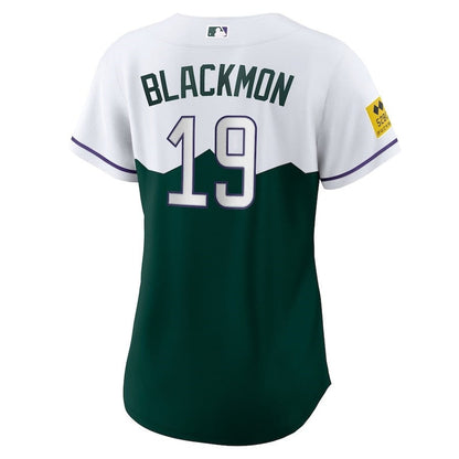 Charlie Blackmon 19 Colorado Rockies Women's City Connect Player Jersey - White/Forest Green